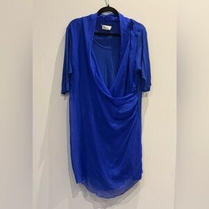 Elegant Blue Women's Drape Top
